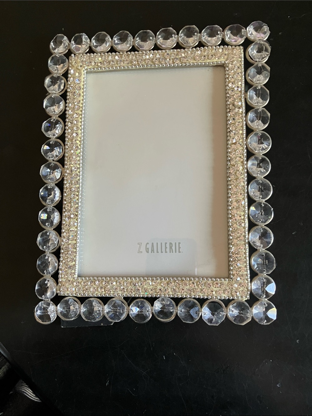 Z Gallerie Silver Crystal Beaded Photo Frame